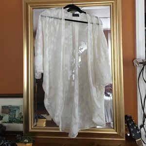 kimono cover-up sheer white floral